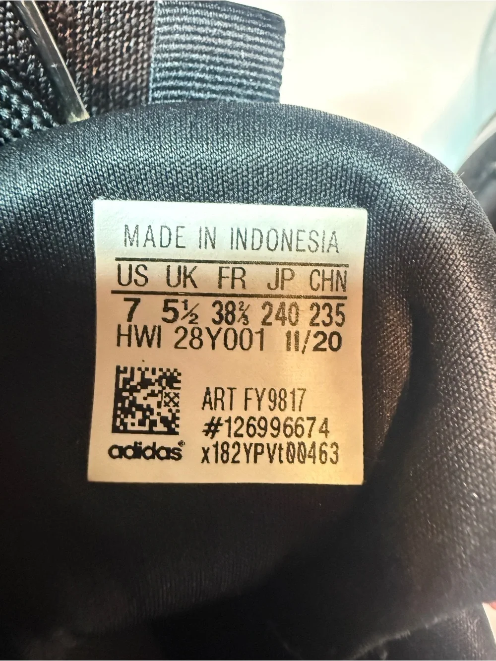 adidas Women's Black Running Sneakers with White Soles and Pink Heel Tabs